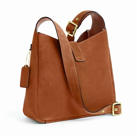 Authentic NWT Coach Suede Hadley Convertible Crossbody Handbag - Picture 2 of 7